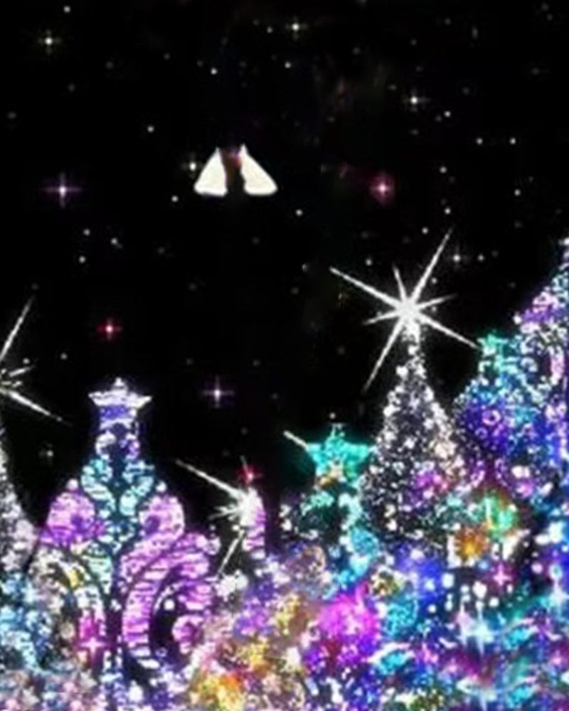 Bedrukte langarm-top met v-hals