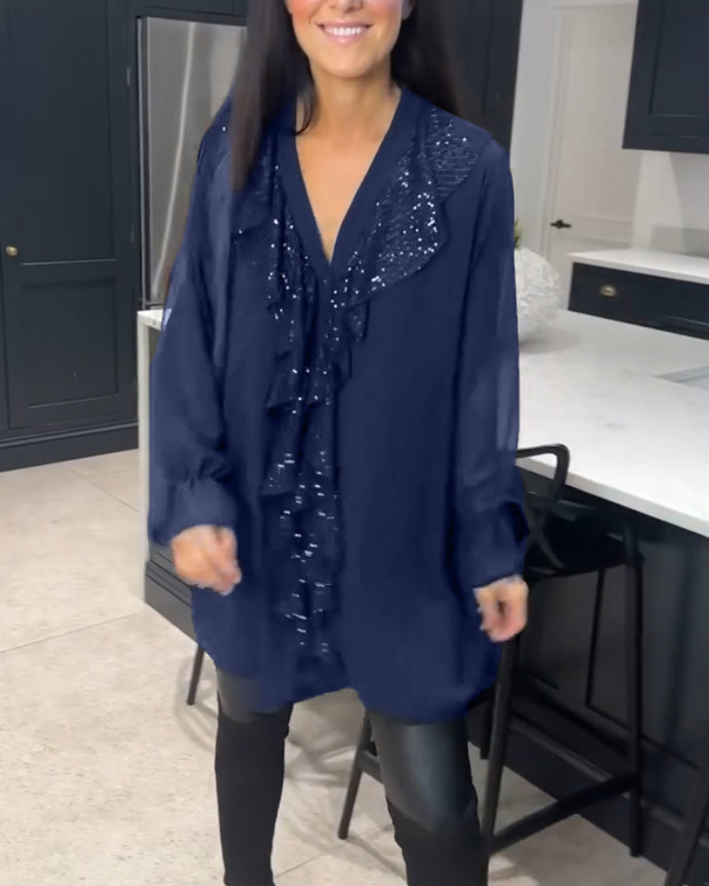 Blouse met Ruches en Elegante Stijl