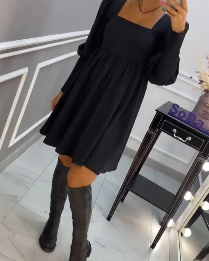 Elegante jurk met vierkante halslijn in A-lijn