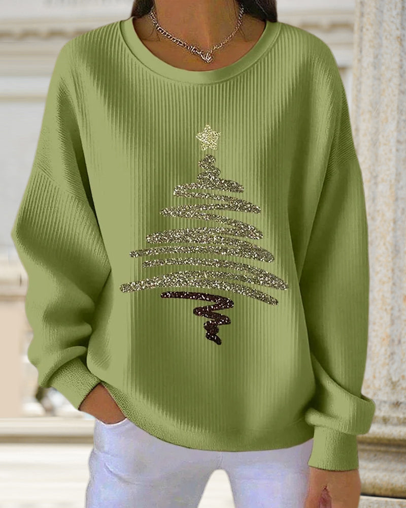 Sweatshirt Losse Putjes Kerstprint