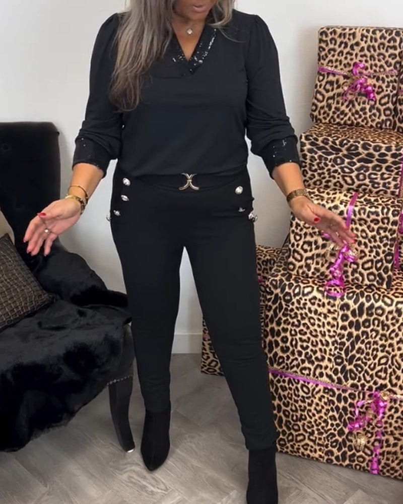 Effen Pendeltop met V-hals