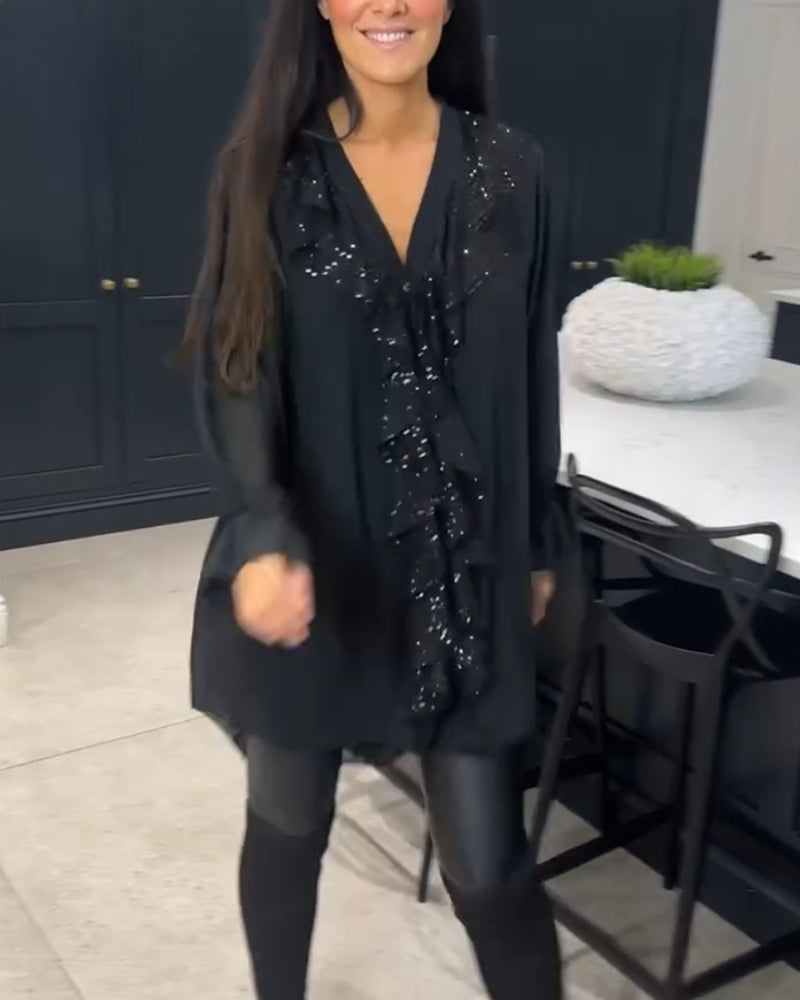 Blouse met Ruches en Elegante Stijl