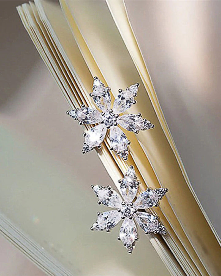 Zirkon-Oorbellen met Sneeuwvlokbloem