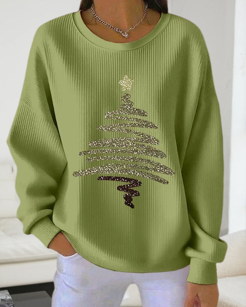 Sweatshirt Losse Putjes Kerstprint