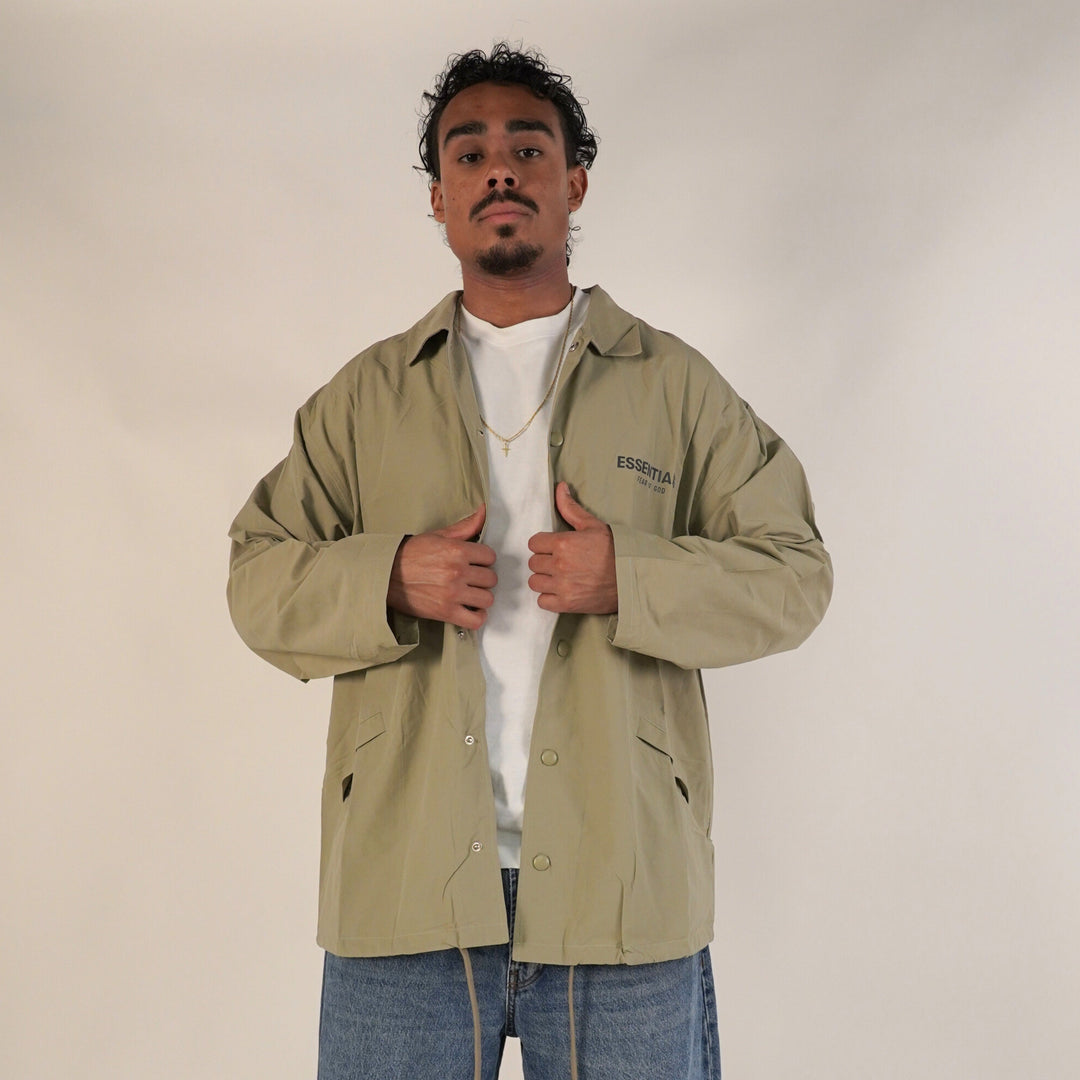 Fear of God Essentials FW20 Coach Jacket Sage