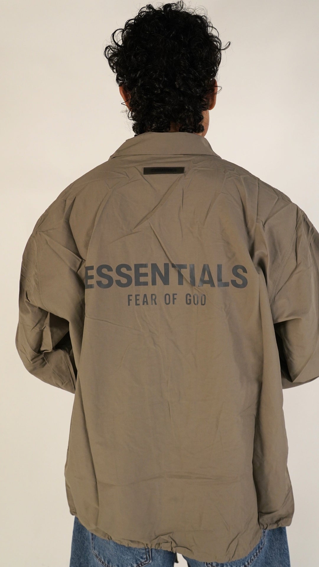 Fear of God Essentials FW20 Coach Jacket Taupe