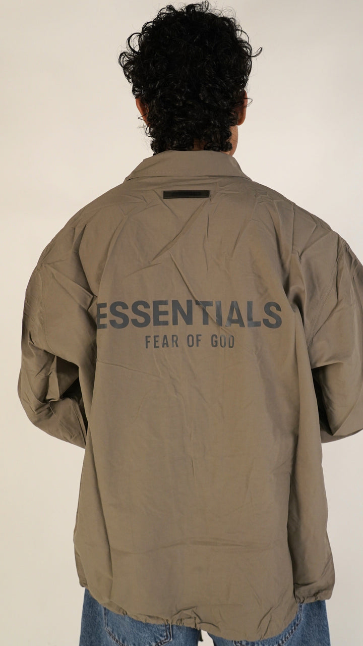 Fear of God Essentials FW20 Coach Jacket Taupe