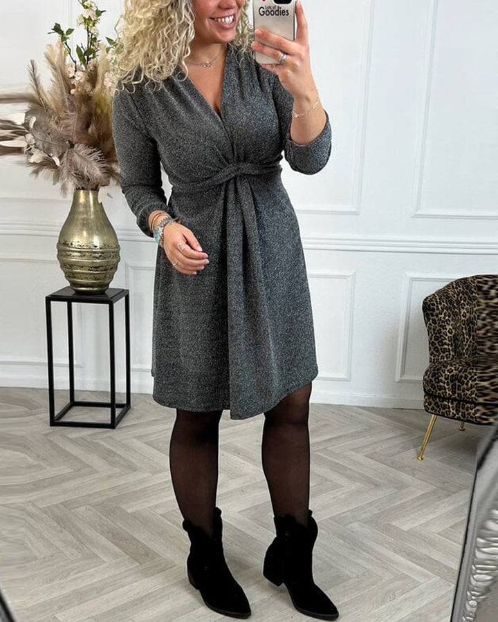 Effen jurk met getailleerde taille