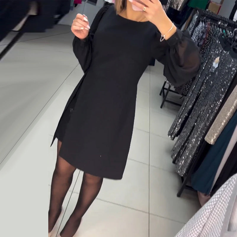 Elegante eentonige jurk