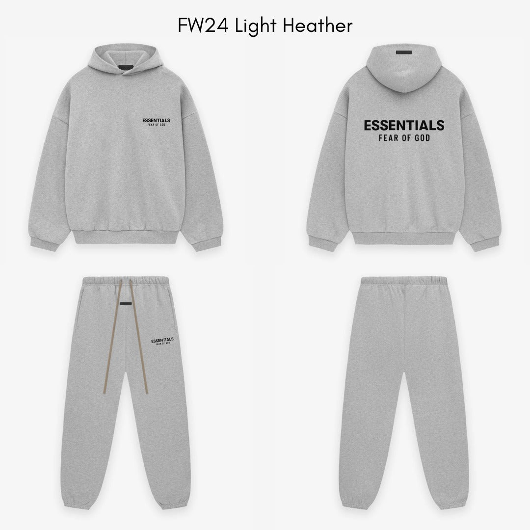 Fear of God Essentials FW24 Light Heather Volledige set