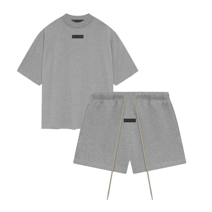 Fear of God Essentials Donker Heather Havermout Zomer set