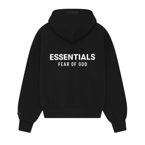 Fear of God Essentials SS25 Jet Black Hoodie