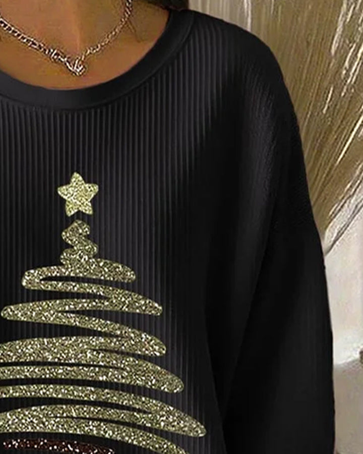 Sweatshirt Losse Putjes Kerstprint