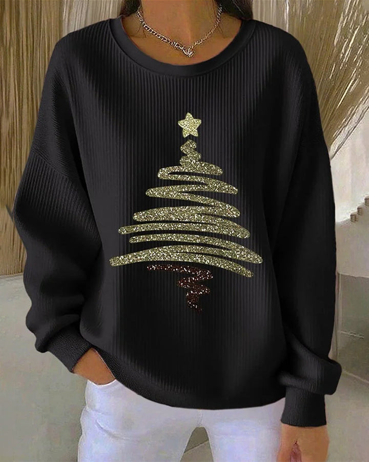 Sweatshirt Losse Putjes Kerstprint