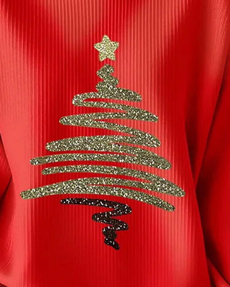 Sweatshirt Losse Putjes Kerstprint