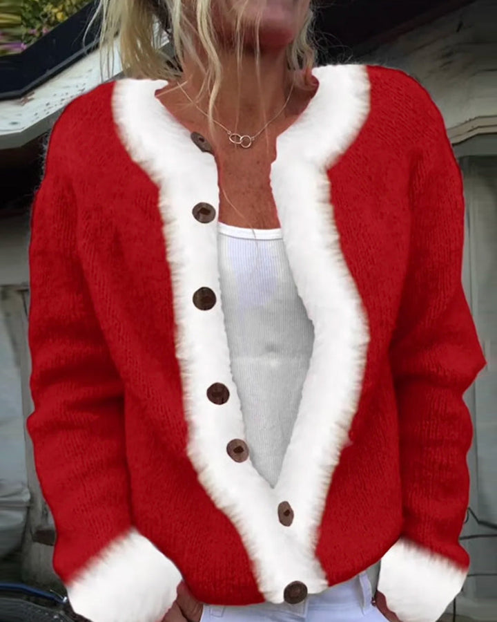 Modieuze Lange Mouwen Contrastkleurige Vest