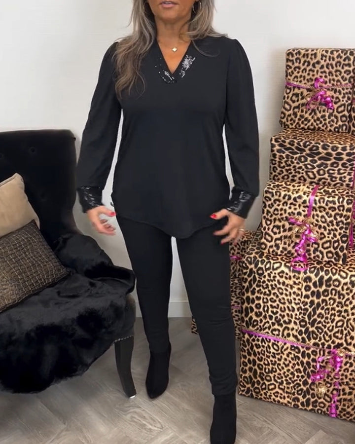 Effen Pendeltop met V-hals