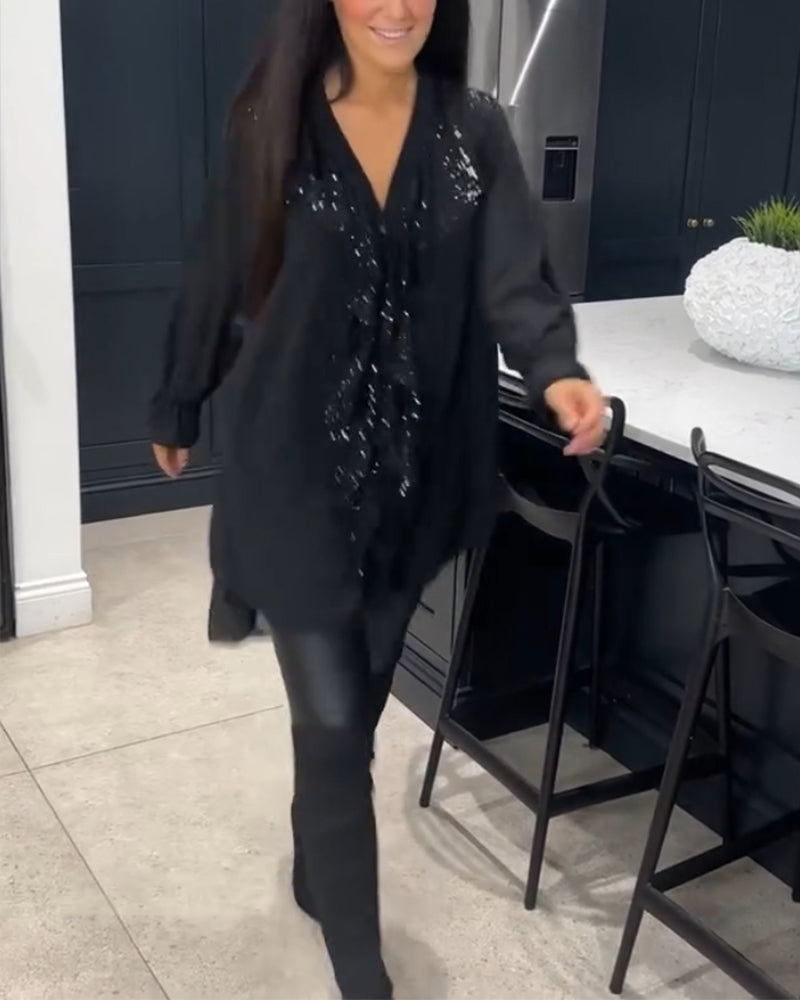 Blouse met Ruches en Elegante Stijl