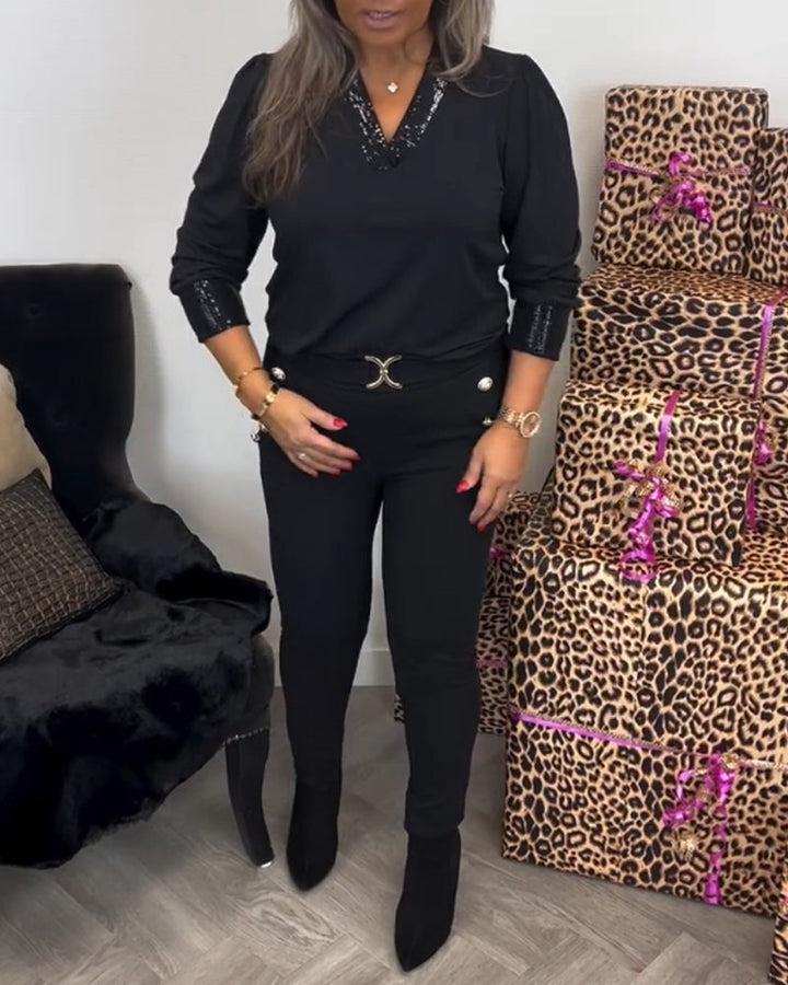 Effen Pendeltop met V-hals