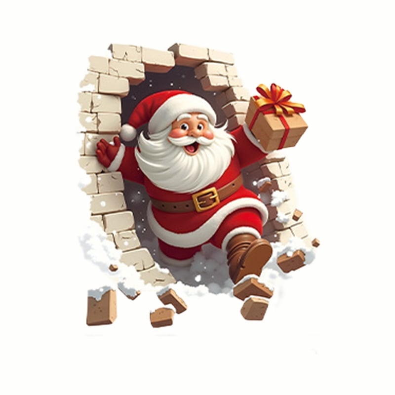 Kerstman Wandstickerset