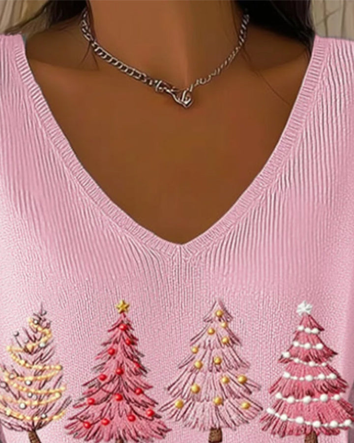 Trui Met V-Hals En Lange Mouwen