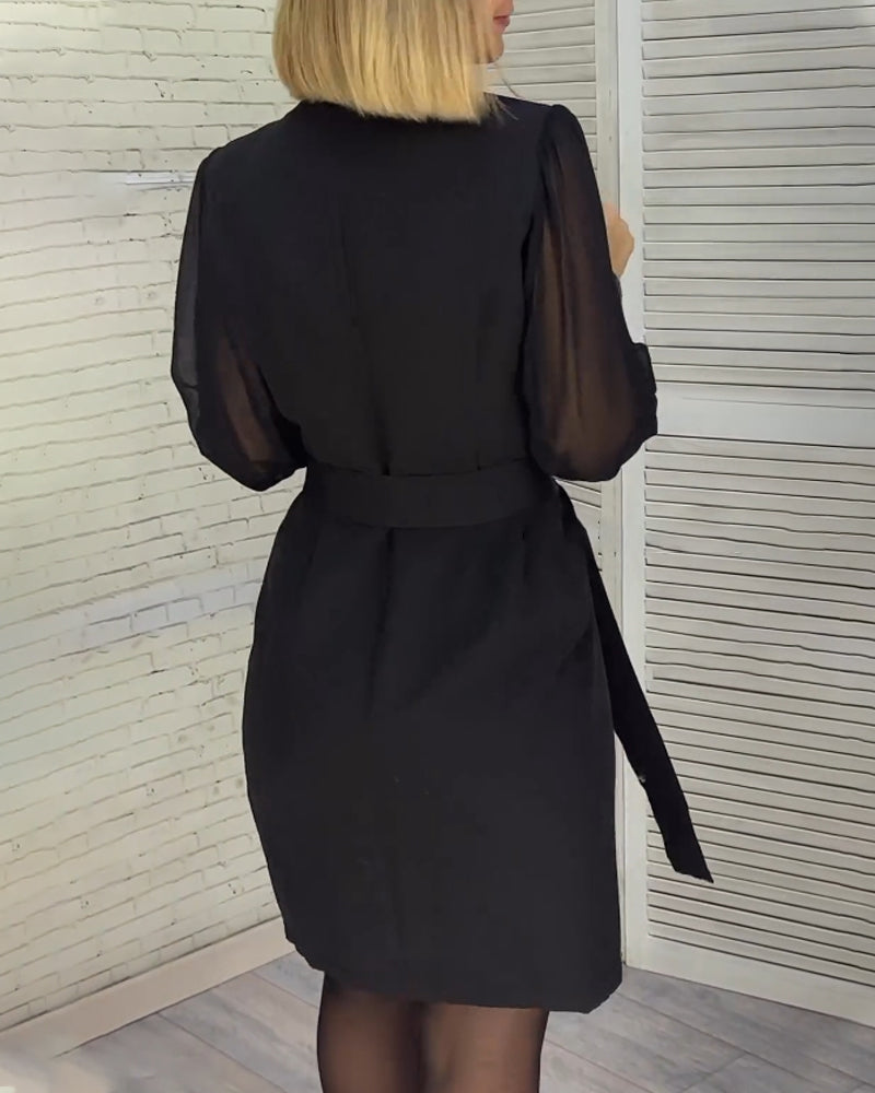 Jurk met pailletten en lange mouwen