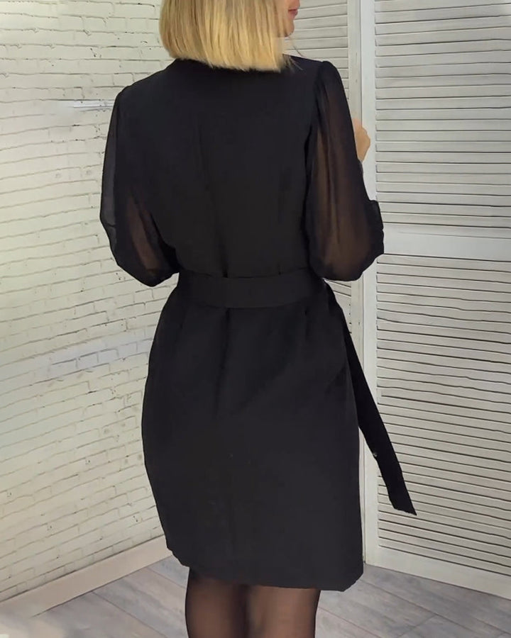 Jurk met pailletten en lange mouwen