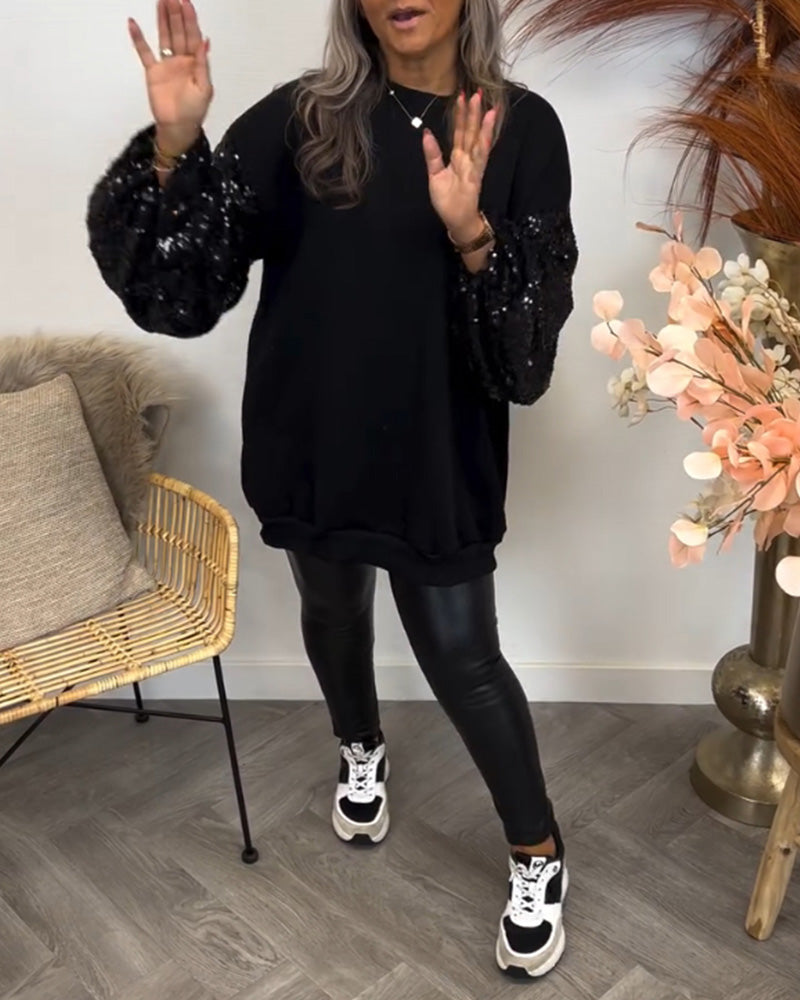 Sweatshirts met Effen Kleuren en Stiksels